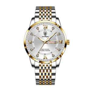 POEDAGAR Korean Style Luxury Watch Men Brand Sports Waterproof Week Date Quartz Wrist Watches Man Stainless Steel Luminous Clock