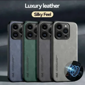 Étui en cuir de luxe pour iPhone 16 16e 15 14 13 12 11 Pro Max Plus 12 13 Mini X XS SE 8 7, housse avec Support de plaque métallique, Support de voiture