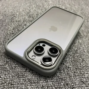 Étui à cadre métallique à la mode pour iPhone 16 15 14 13 12 11 Pro Max Plus, housse de pare-chocs souple en acrylique Transparent antichoc