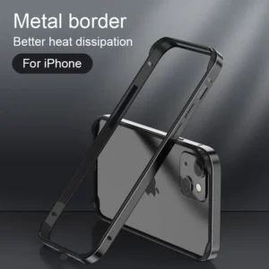 Coque de téléphone hybride en aluminium avec cadre en silicone, meilleur pare-chocs thermique, iPhone 16, 15, 14, 13, 12 Pro Max